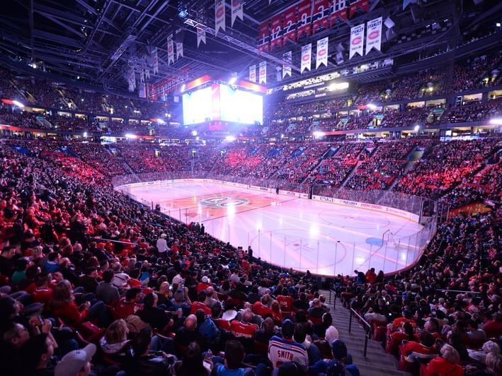 Interior view of Bell Centre near Travelodge Montreal Centre