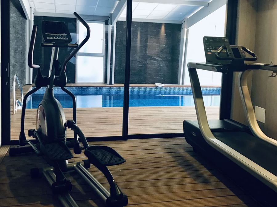 Fitness area with equipments at Grand hotel saint pierre