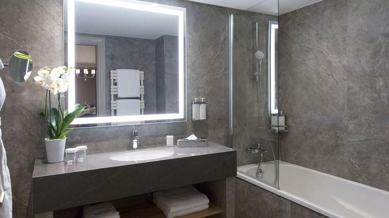 Vanity of Premium Suite at Warwick Reine Astrid - Lyon