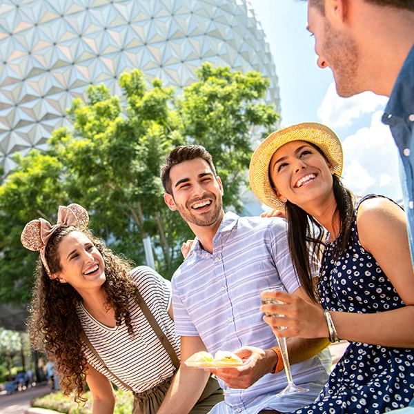 A group of people smiling at Lake Buena Vista Resort Village & Spa