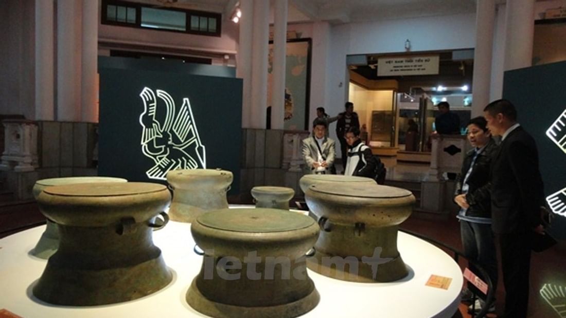 Dong Son Bronze Drums displayed in History Museum near Sunway Hotel Hanoi