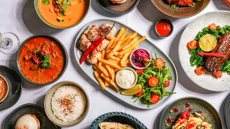 an image showing what food items and drinks will be served