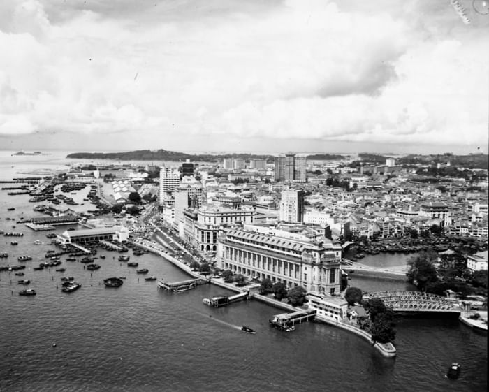 Historic image of The Fullerton Hotel Singapore in 1960s used by The Fullerton Hotels and Resorts