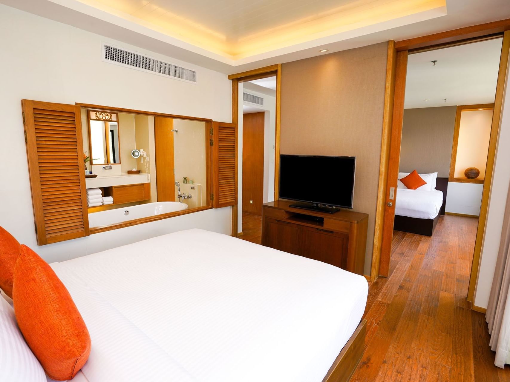 Bed & TV in Bayu Family Suite, Tanjung Rhu Resort Langkawi