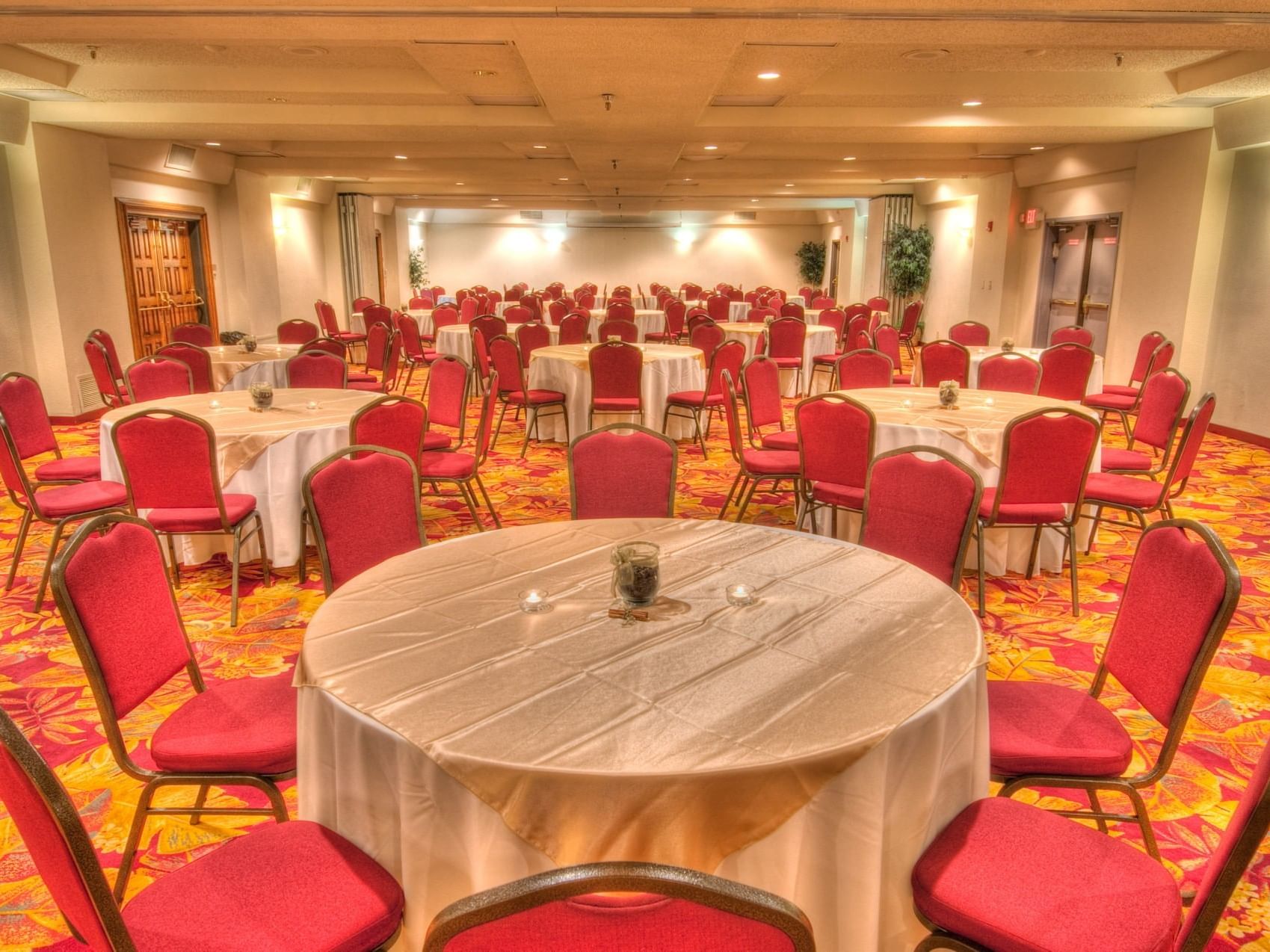 Banquet setup in Abilene Ballroom at MCM Eleganté Suites