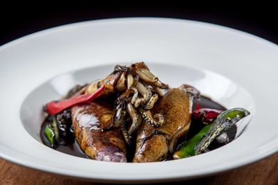 Black Ink Sotong dish served in White Rose Café at York Hotel Singapore