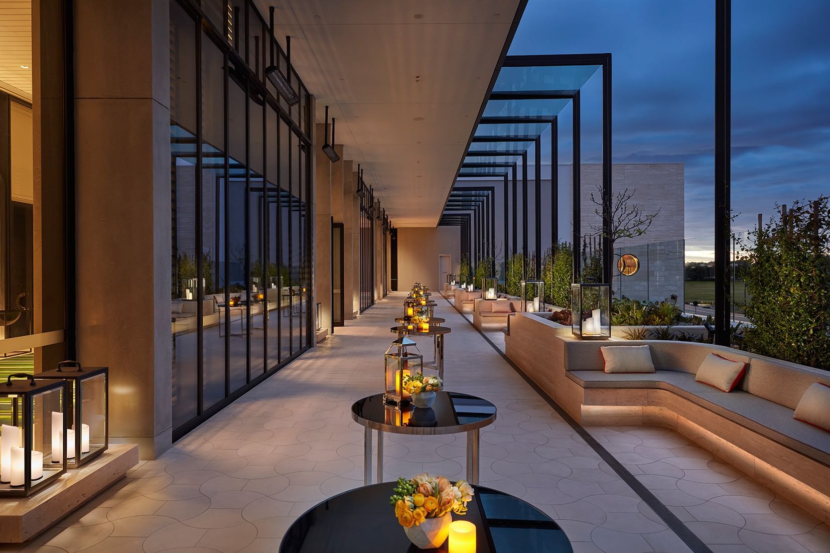 An elegant Lounge area in the terrace at Crown Hotel Perth