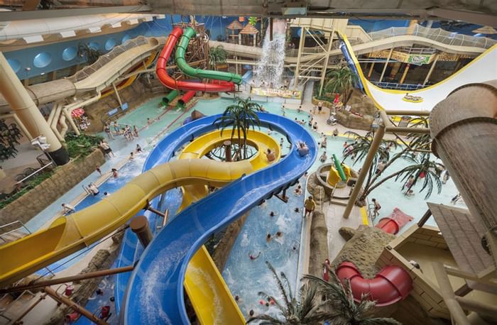 People in Sandcastle Waterpark, The Imperial Hotel Blackpool