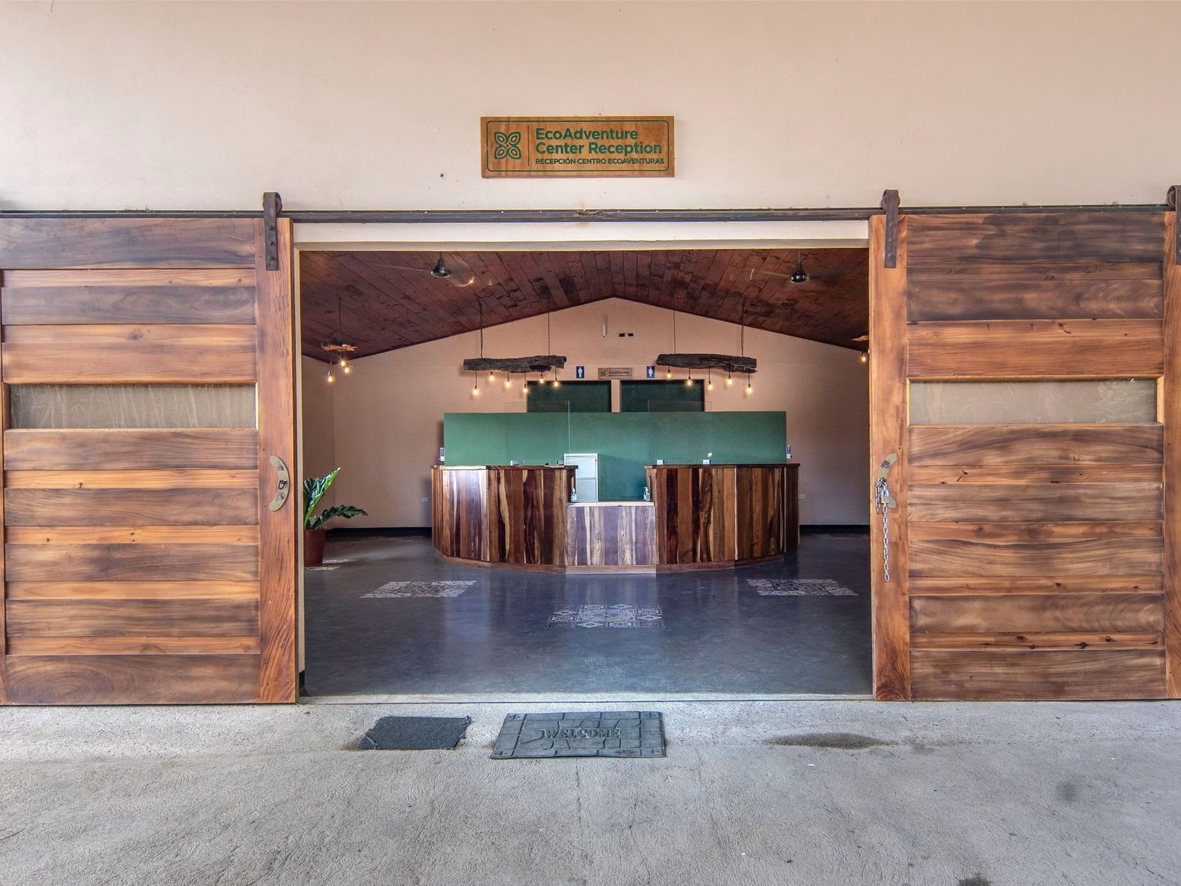 Wooden sliding entrance doors at Buena Vista Del Rincon