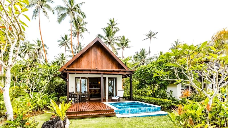 Exterior of Beach Front Bure with Plunge Pools at Tambua Sands