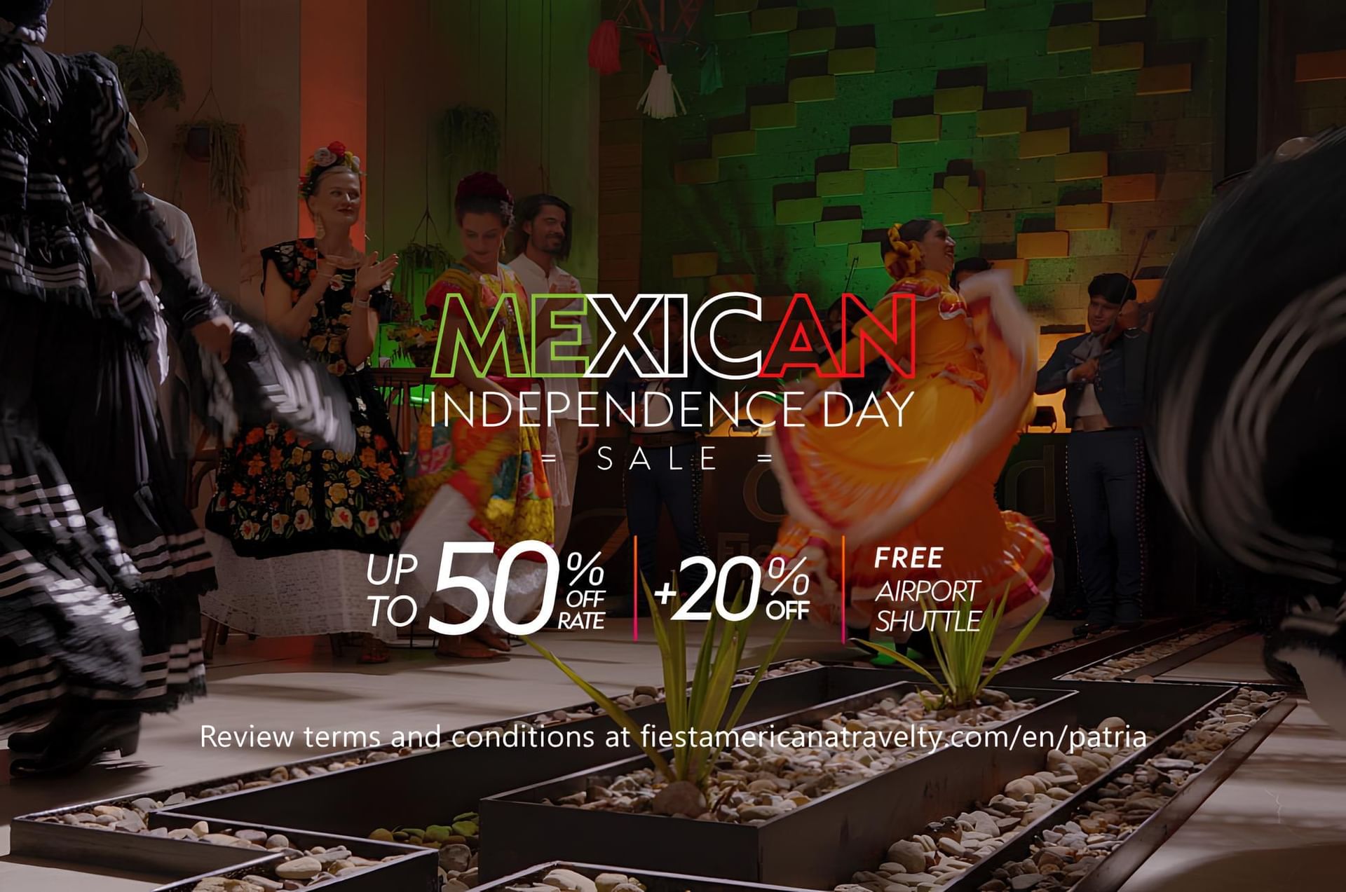 Mexican Independence Day offer poster used at Fiesta Americana Travelty