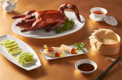 Peking duck with vegetables at Hanoi Daewoo Hotel