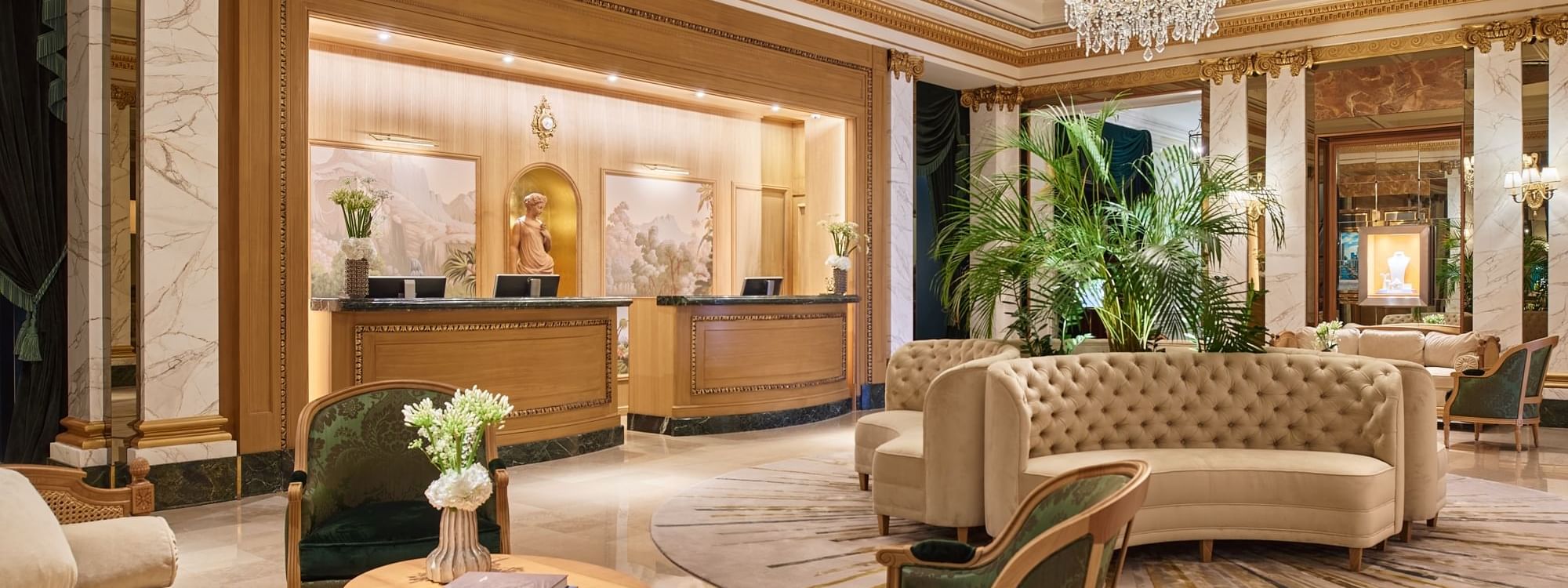 Interior of Reception and lobby at Hôtel Westminster Paris