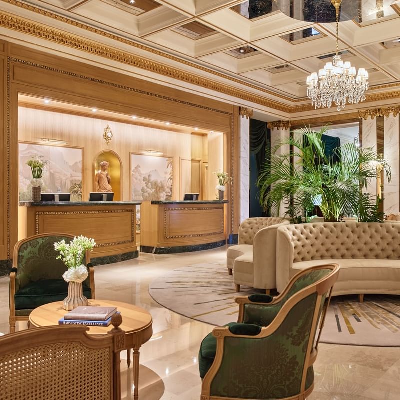Interior of Reception and lobby at Hôtel Westminster Paris