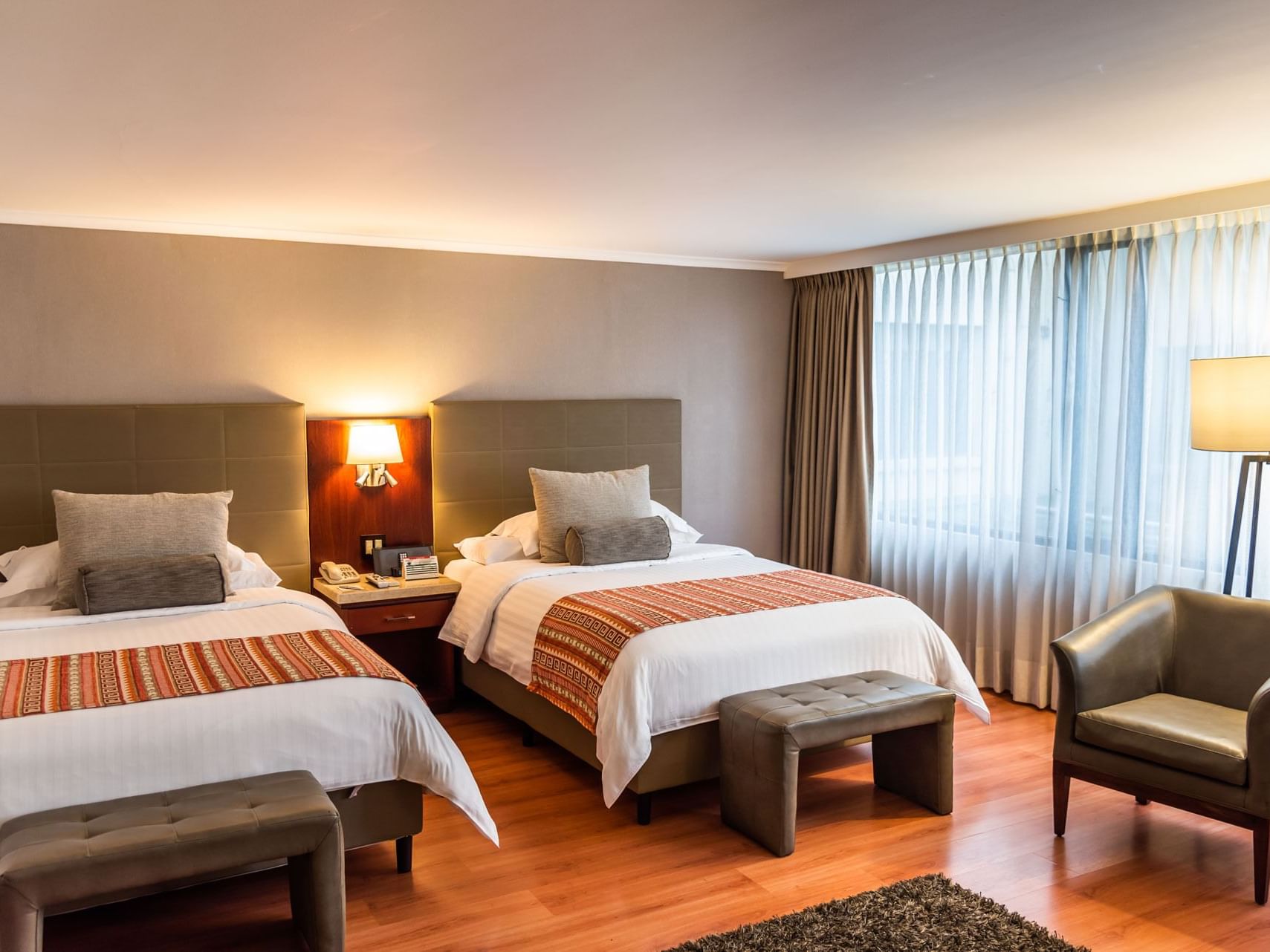 Twin beds in Non-Smoking Double Double at Bogotá Plaza Hotel