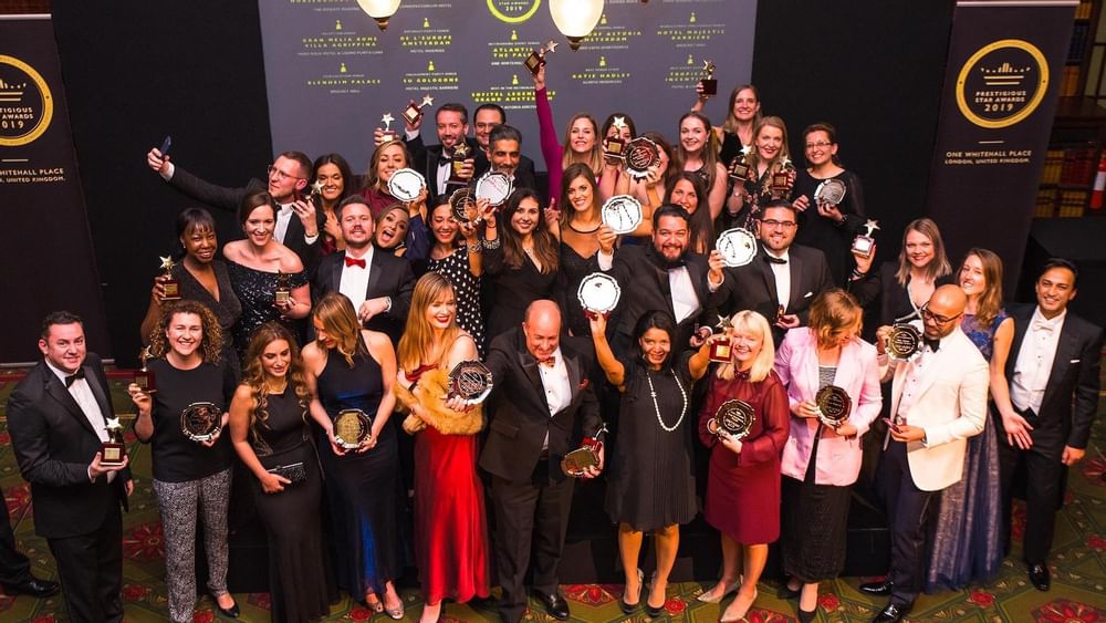 Palazzo Versace Dubai team posing with trophies in 2019