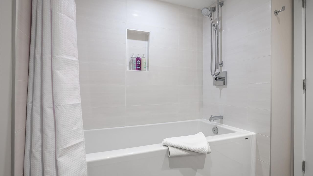 View of the tub and shower