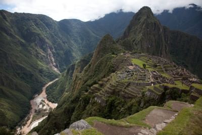 aerial view of sanctuary machu picchu