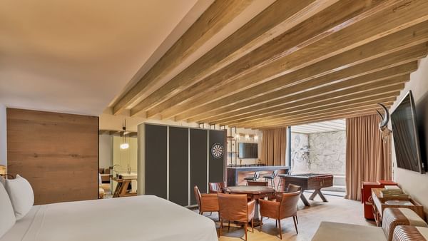 Living area with bedroom in Adam Suite at Live Aqua Resorts