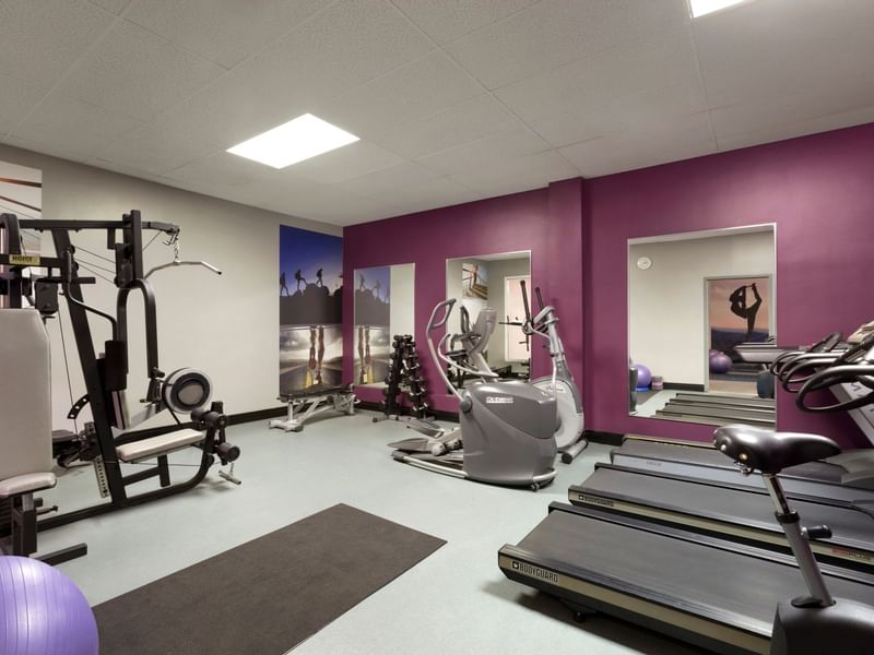 Fitness centre with treadmills and workout equipment