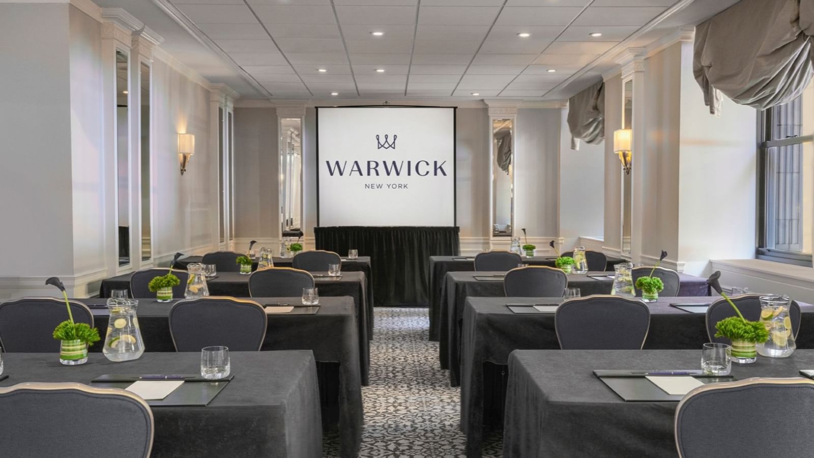 Classroom table set-up in Sussex Meeting Room at Warwick New York