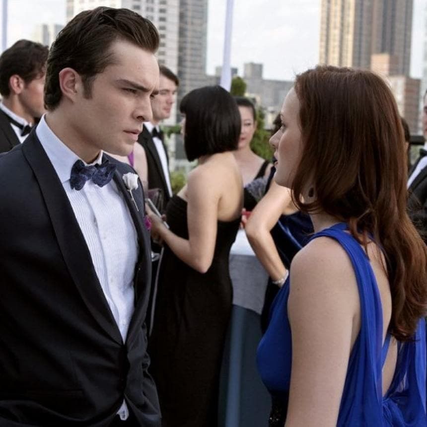 chuck bass & blair on the empire hotel rooftop