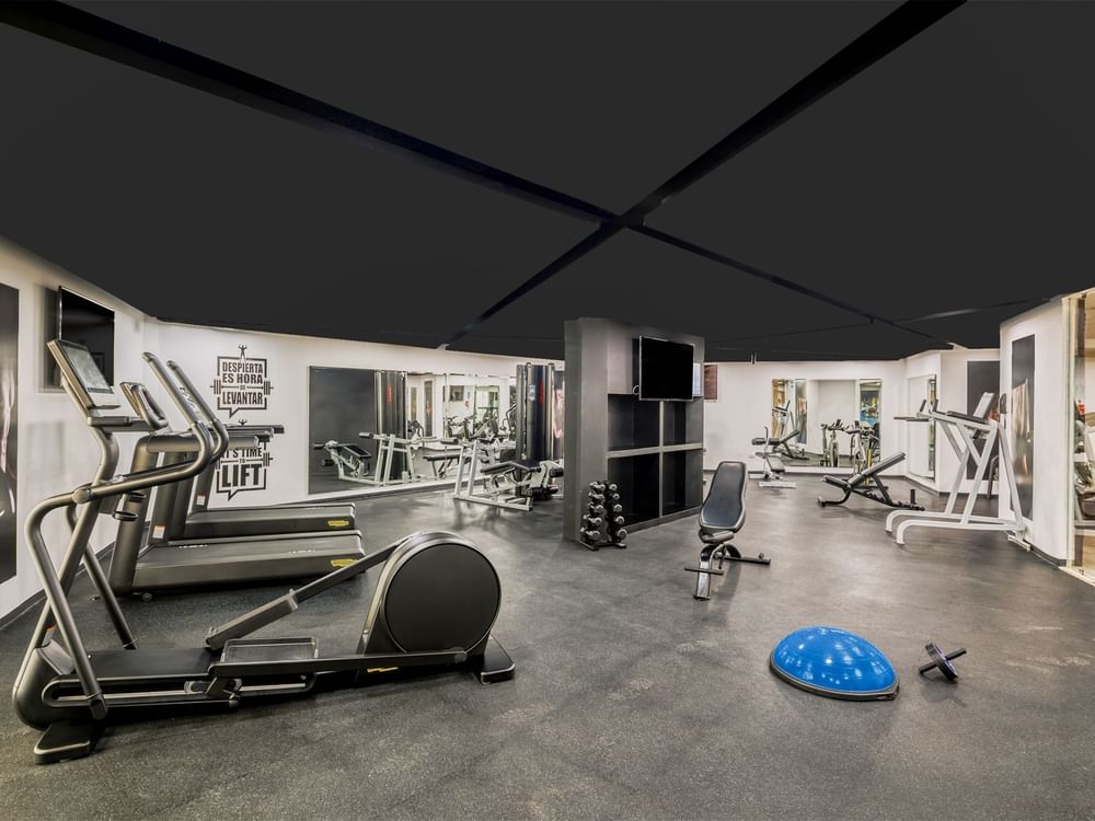 Exercise machines in a Gym wellness center at Fiesta Americana