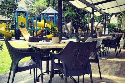 Outdoor lounge lounge & playground at Blue JackTar Hotel