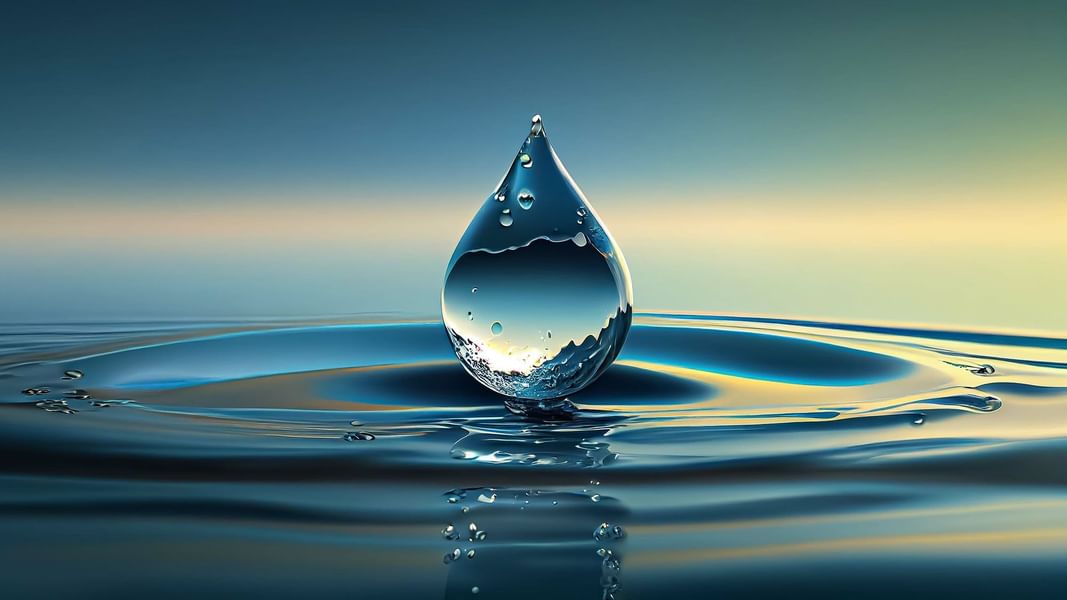 Water droplet on a rippled surface graphic used at Warwick Corporate