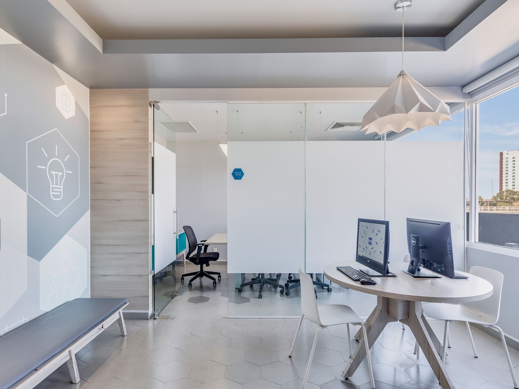 Business Center with computers & meeting area at One Hotels