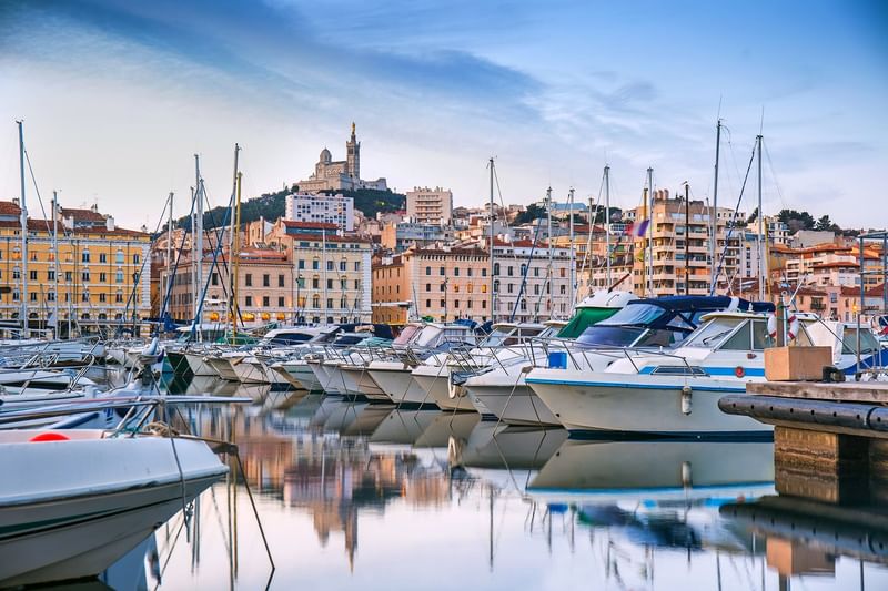 Boats in the Old Port of Marseille near Oceania Hotels
