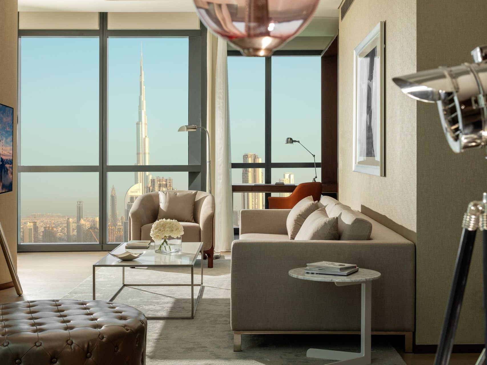 Living area of Premiere Suite at Paramount Hotel Dubai