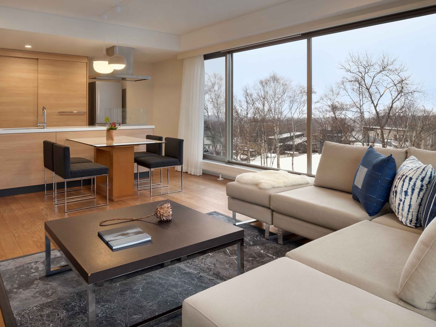Sofa in 1 Bedroom Suite City View at Chatrium Niseko Japan