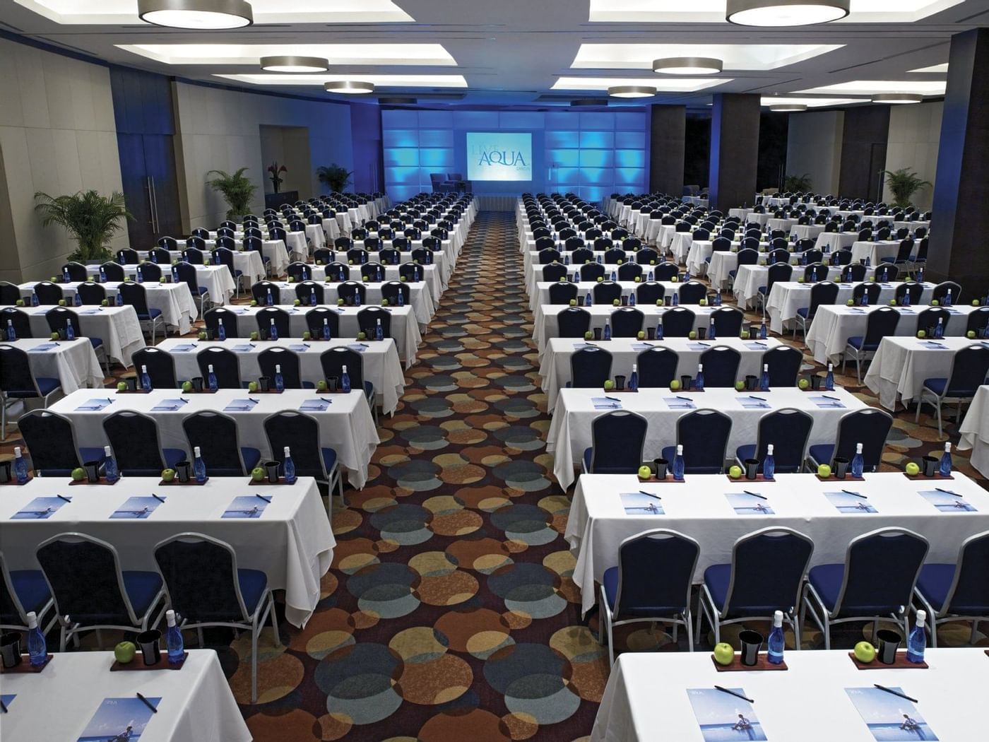 Classroom type Hall Foyer event room arranged at Live Aqua Beach Resort Cancun