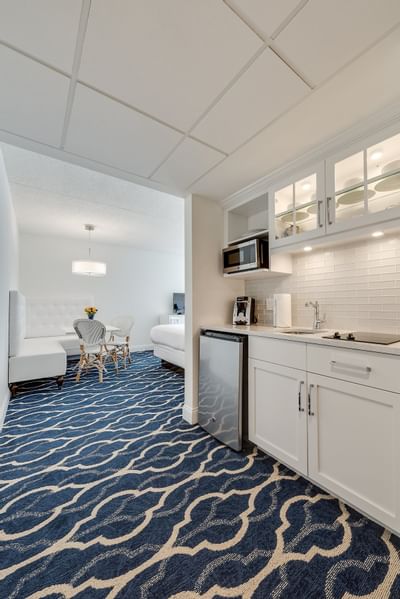 Premium Queen Studio+ room with kitchenette at our beach resort in Cape May