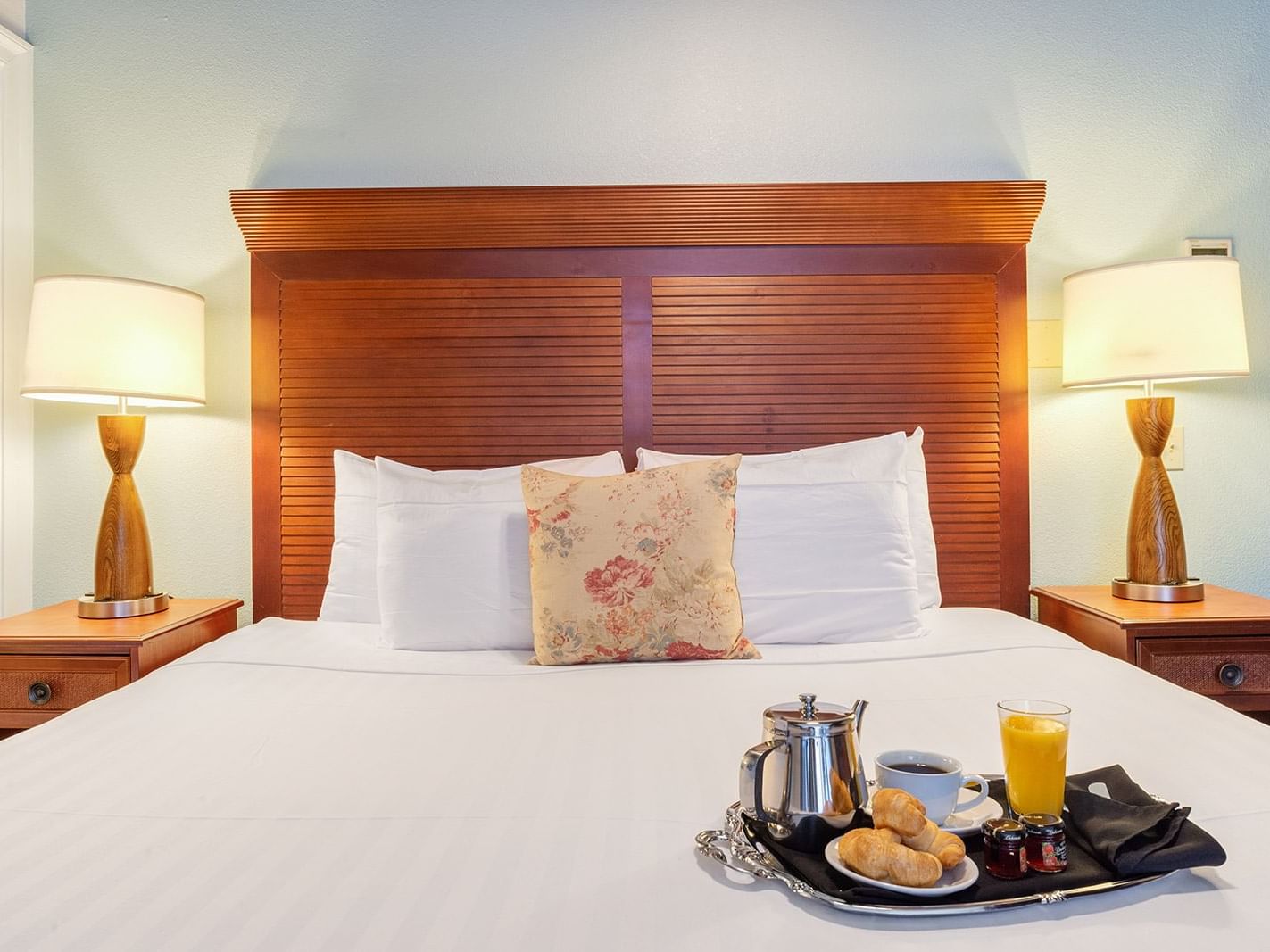 Breakfast on bed in the Intimate Room at St. James Hotel