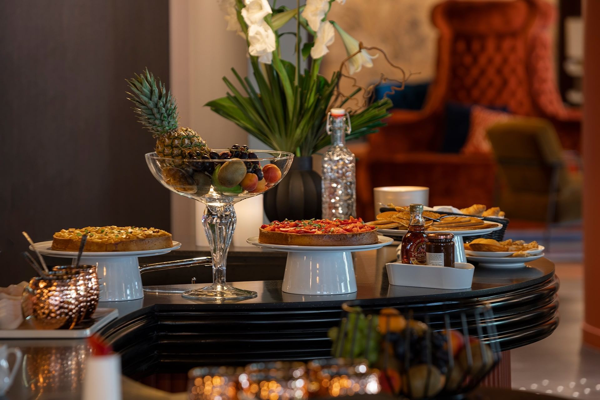 Nourriture disposée dans le buffet à Oceania Le Conti Brest