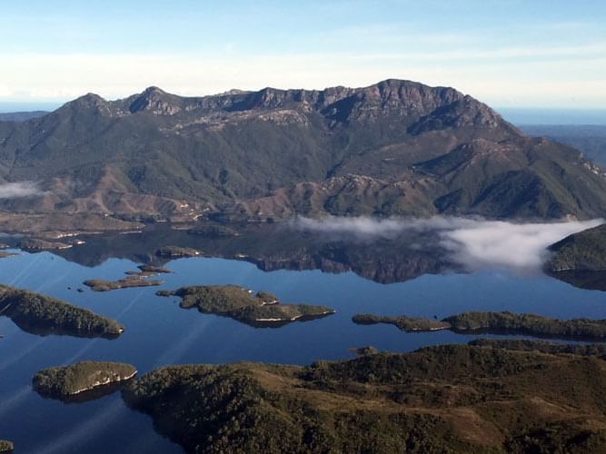 Environment from the air at Strahan Village