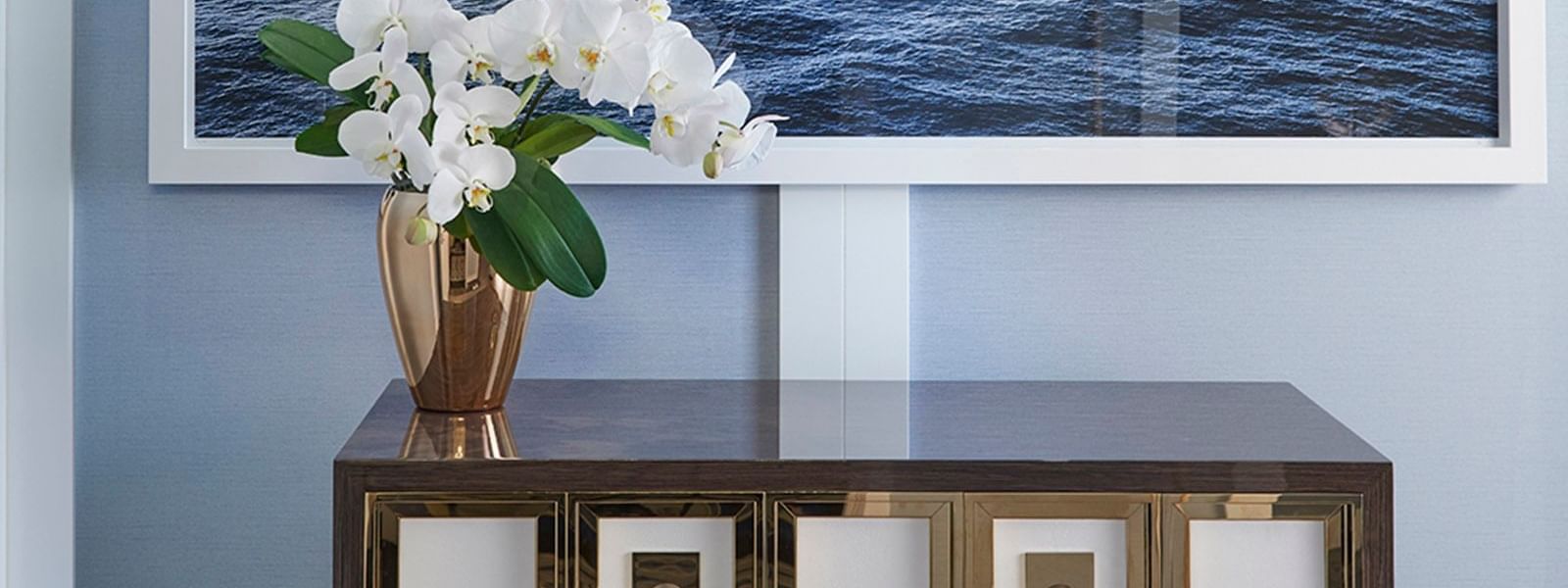 Flower vase on a table in Crown Spa at Crown Hotels Group