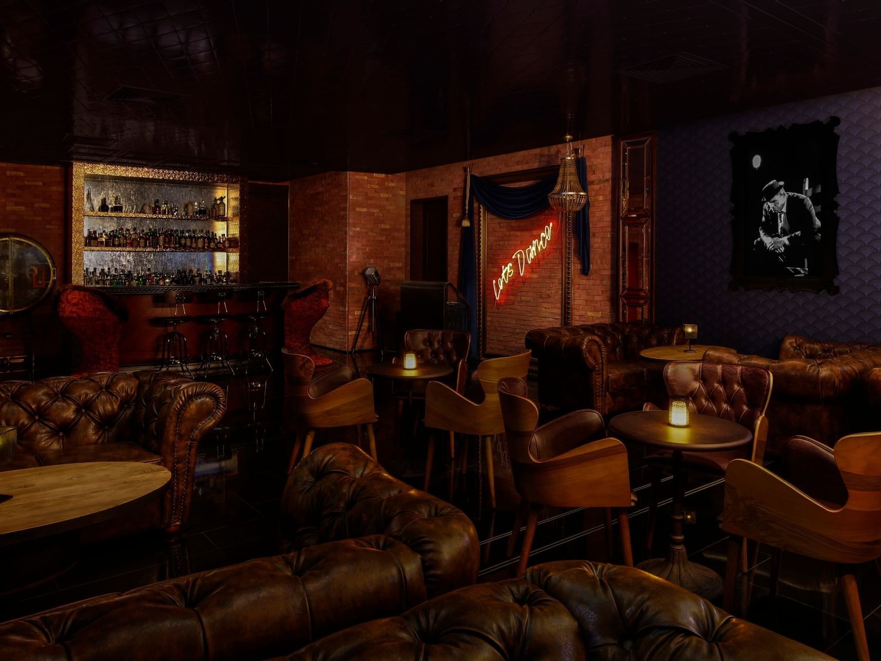 Interior of Flashback Speakeasy Bar at Paramount Hotel Dubai