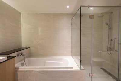 Bathtub in Grand Deluxe Beachfront Room at Eastin Resort Rayong