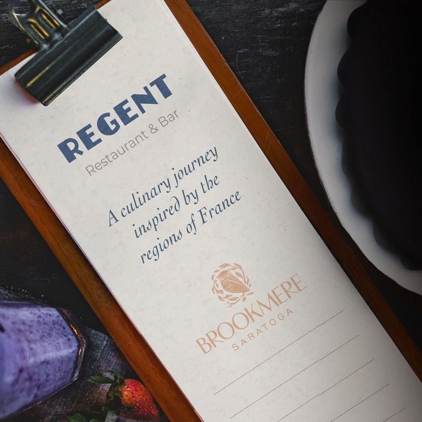 Menu of Regent Restaurant & Bar at Hotel Brookmere