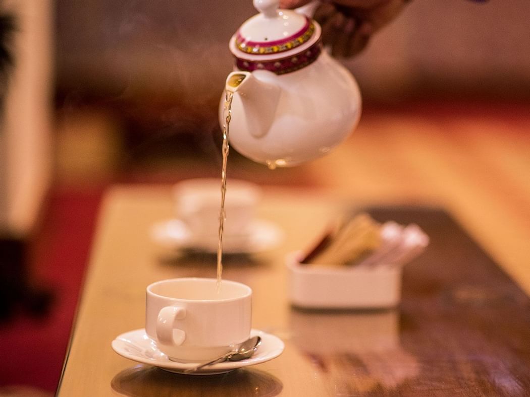Serving tea in Gidan Tea Lounge at Quetta Serena Hotel