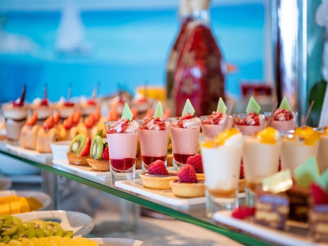 Dessert area of the buffet in Oásis Terrasse Restaurant at Hotel Cascais Miragem Health & Spa