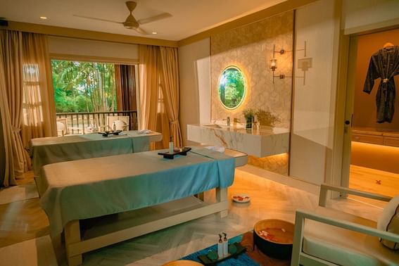 Massage beds in Pelangi spa at Pelangi Beach Resort & Spa