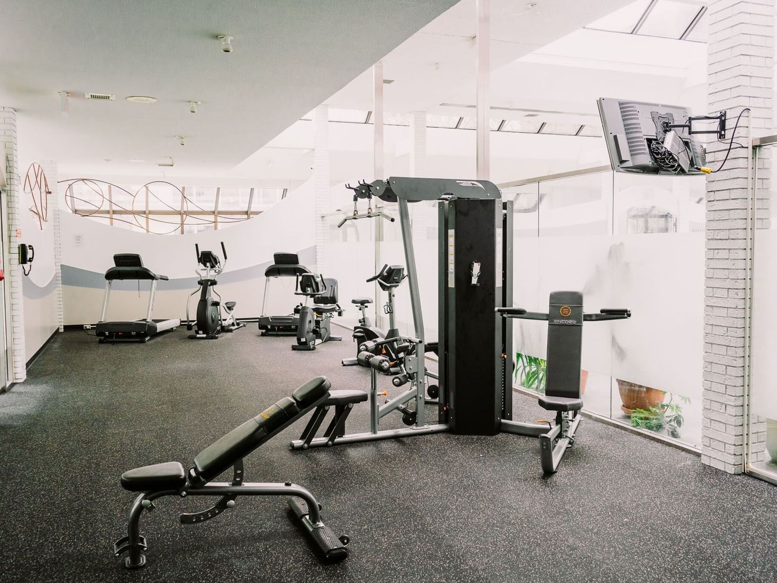 fitness center with updated equipment at The Inn of Waterloo
