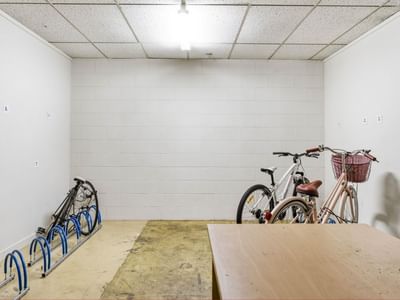 Four bicycles in a row at UniLodge Stafford House.