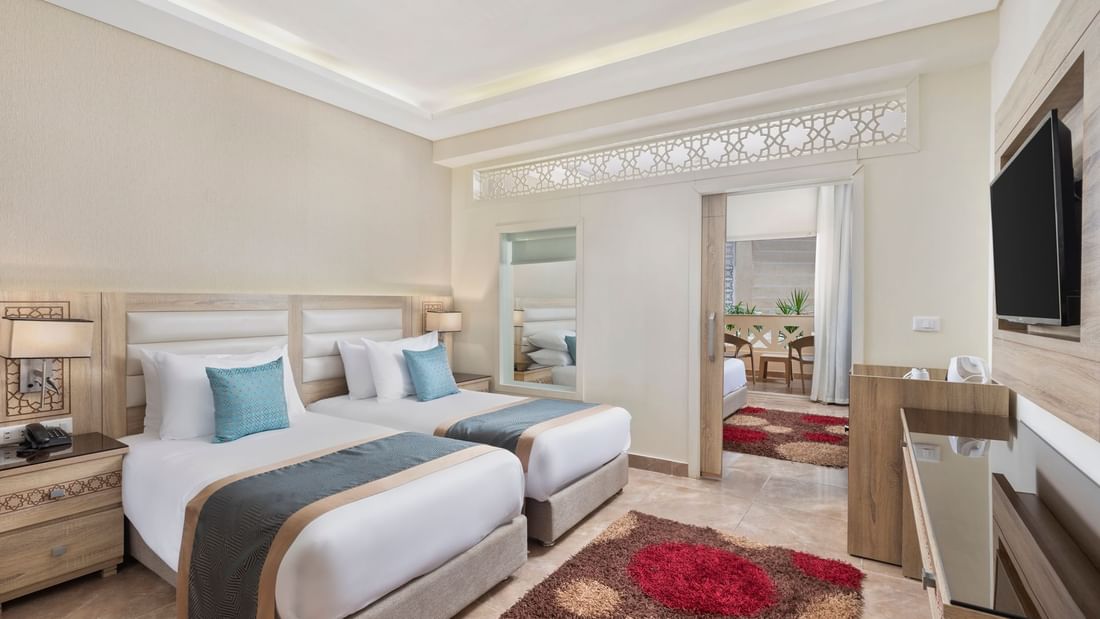 Large Family Room with Garden View at Pickalbatros Aqua Blu Resort in Hurghada