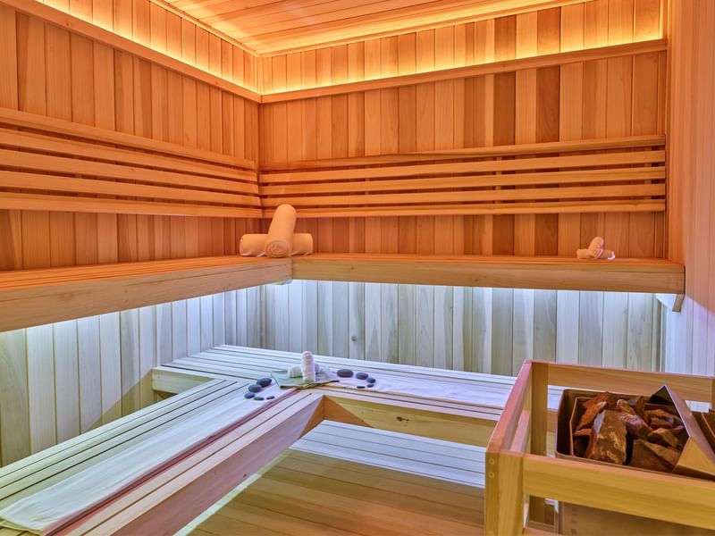 Sauna room in the spa at FA Hacienda Galindo Resort & Spa
