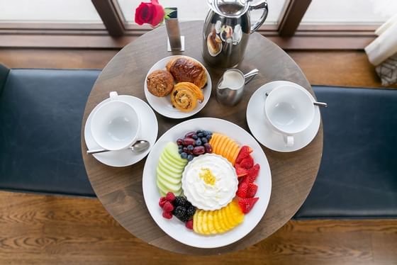 Fruits and breakfast pastries served at Stein Eriksen Lodge